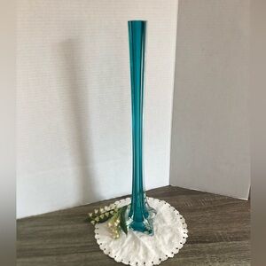 Vtg Hand Blown Glass Eiffel Tower Vase